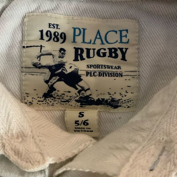 Childrens Place Striped Rugby Short Sleeve Collared Shirt - Picture 3 of 3